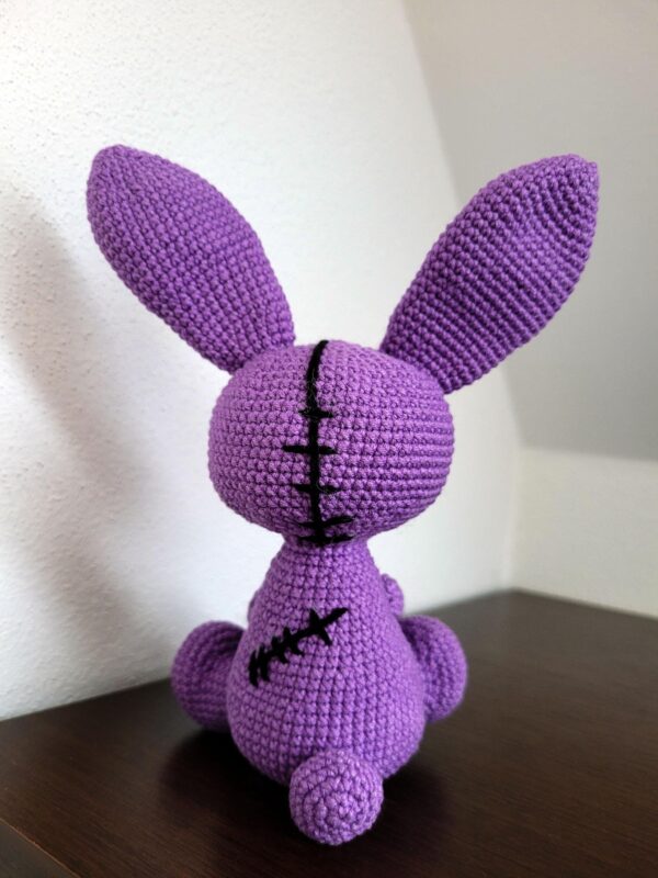 Creepy Bunny Crochet Pattern – Beginner-Friendly Amigurumi PDF Tutorial – Spooky Toy with Button Eye, Voodoo - Image 4