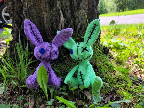 Creepy Bunny Crochet Pattern – Beginner-Friendly Amigurumi PDF Tutorial – Spooky Toy with Button Eye, Voodoo - Image 6