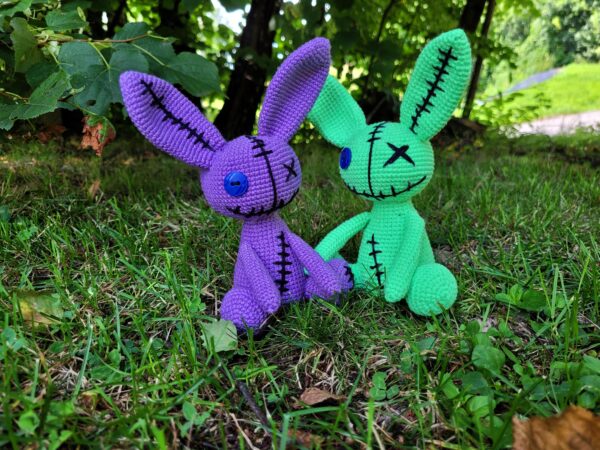 Creepy Bunny Crochet Pattern – Beginner-Friendly Amigurumi PDF Tutorial – Spooky Toy with Button Eye, Voodoo - Image 7