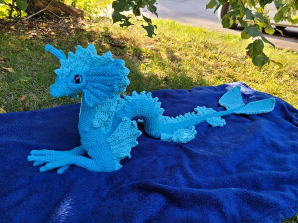 Handmade Crochet Water Dragon – 80 cm of pure aquatic fantasy! - Image 3