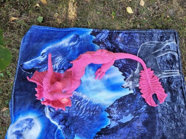 The Pink Asian Dragon crochet  Lady handmade dragon 120cm - Image 6
