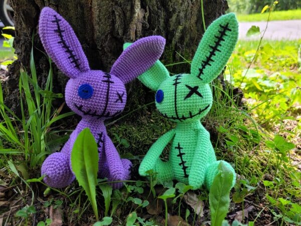 Creepy Bunny Crochet Pattern – Beginner-Friendly Amigurumi PDF Tutorial – Spooky Toy with Button Eye, Voodoo - Image 8