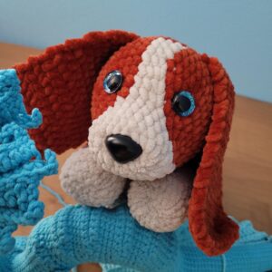 Crochet dog plush toy