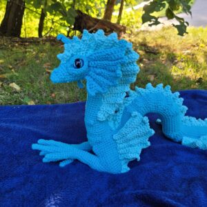 Handmade Crochet Water Dragon – 80 cm of pure aquatic fantasy!