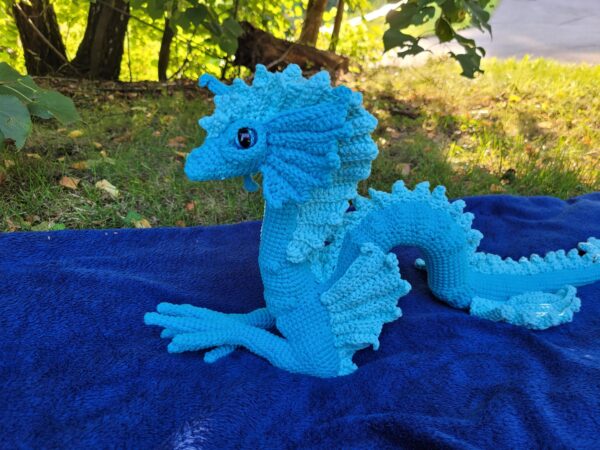 Handmade Crochet Water Dragon – 80 cm of pure aquatic fantasy!