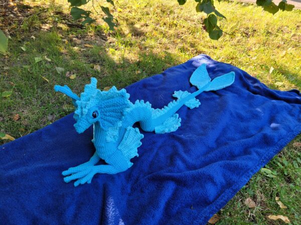 Handmade Crochet Water Dragon – 80 cm of pure aquatic fantasy! - Image 6