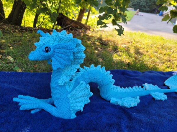 Handmade Crochet Water Dragon – 80 cm of pure aquatic fantasy! - Image 8