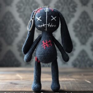 Voodoo Bunny Crochet Pattern: Halloween Amigurumi Keychain Doll (PDF)